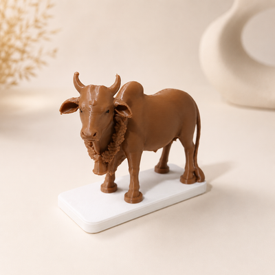 Gau Mata 3D printed cow miniature figurine for resin art embedding and pooja decor by Shrebhavi