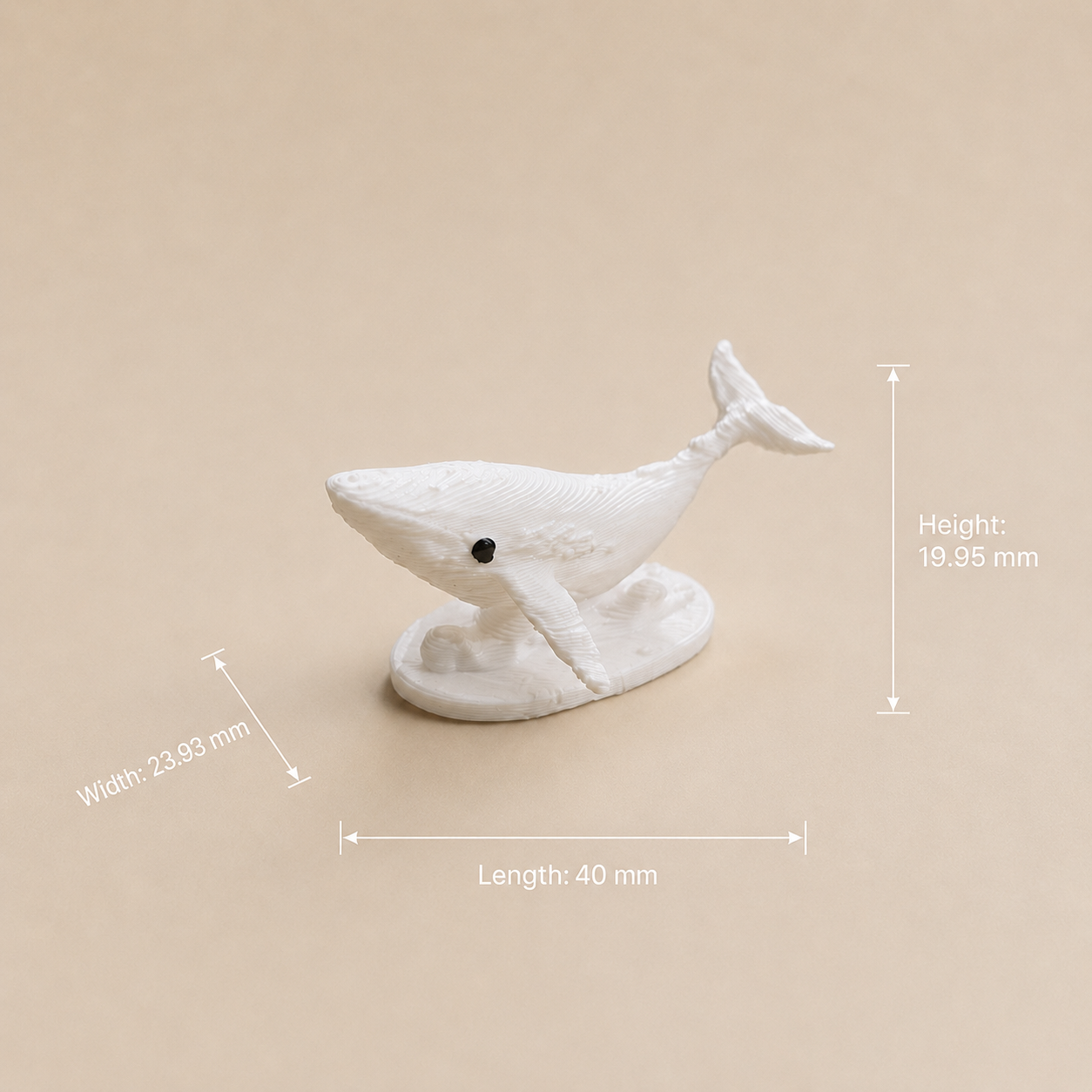 Whale miniature figurine for embedding in epoxy resin art and ocean-themed craft projects