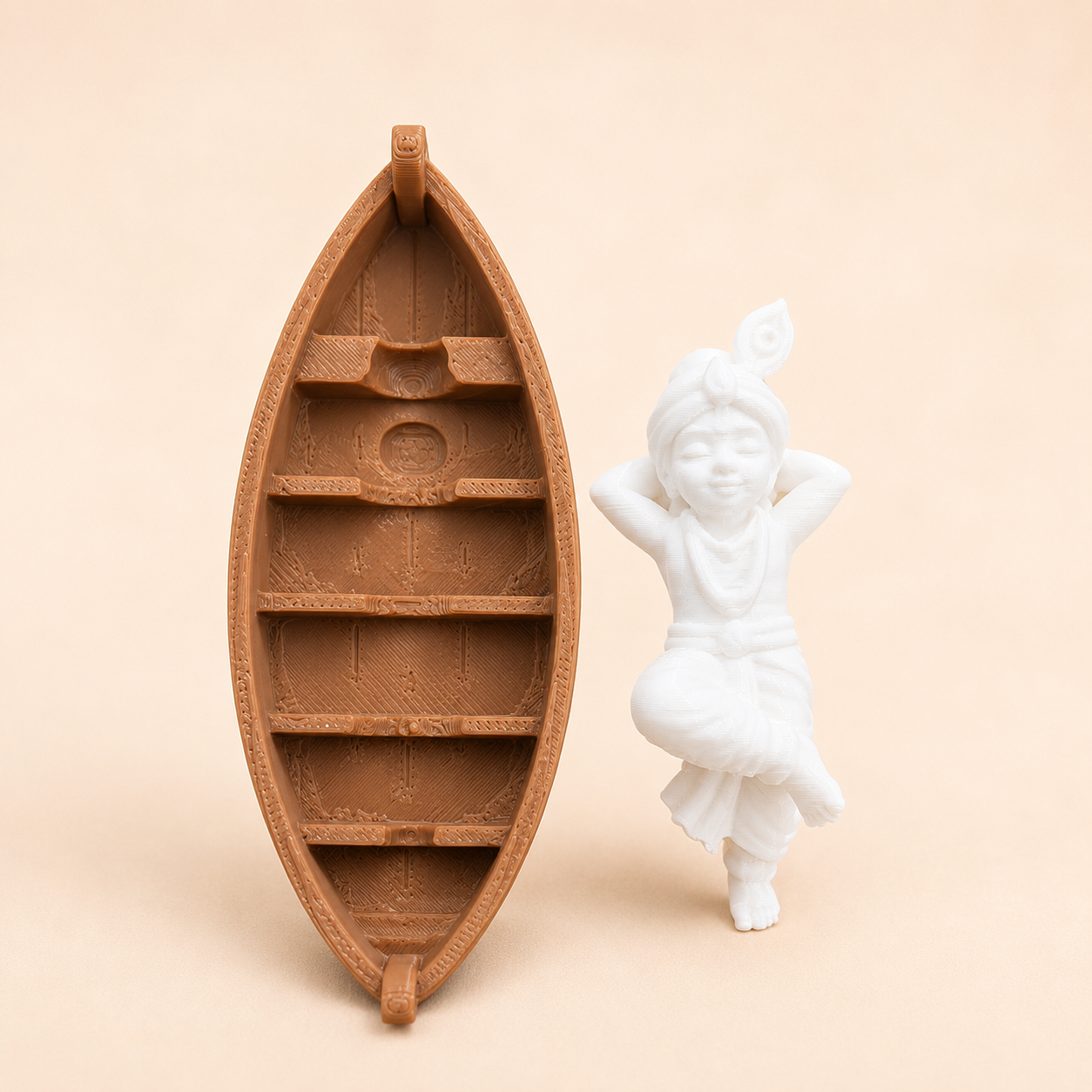 Krishna in boat miniature figurine for embedding in epoxy resin art projects