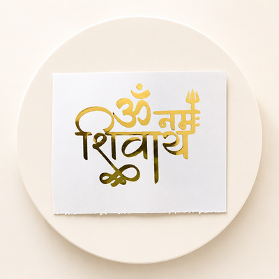 Om Namah Shivay vinyl sticker for resin art and devotional craft projects by Shrebhavi