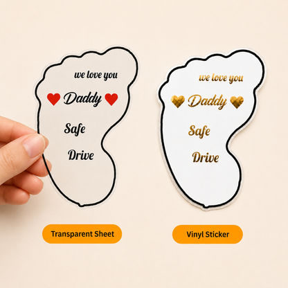Daddy Safe Drive Footprint Sticker/Sheet