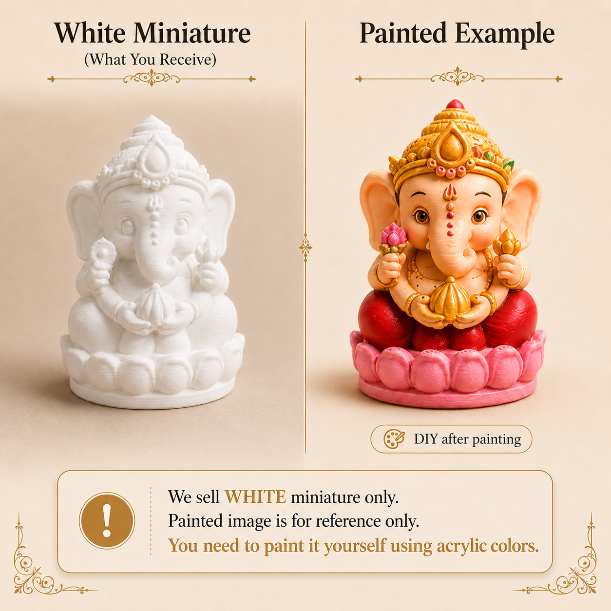 Cute Ganesha 3D Printed Miniature