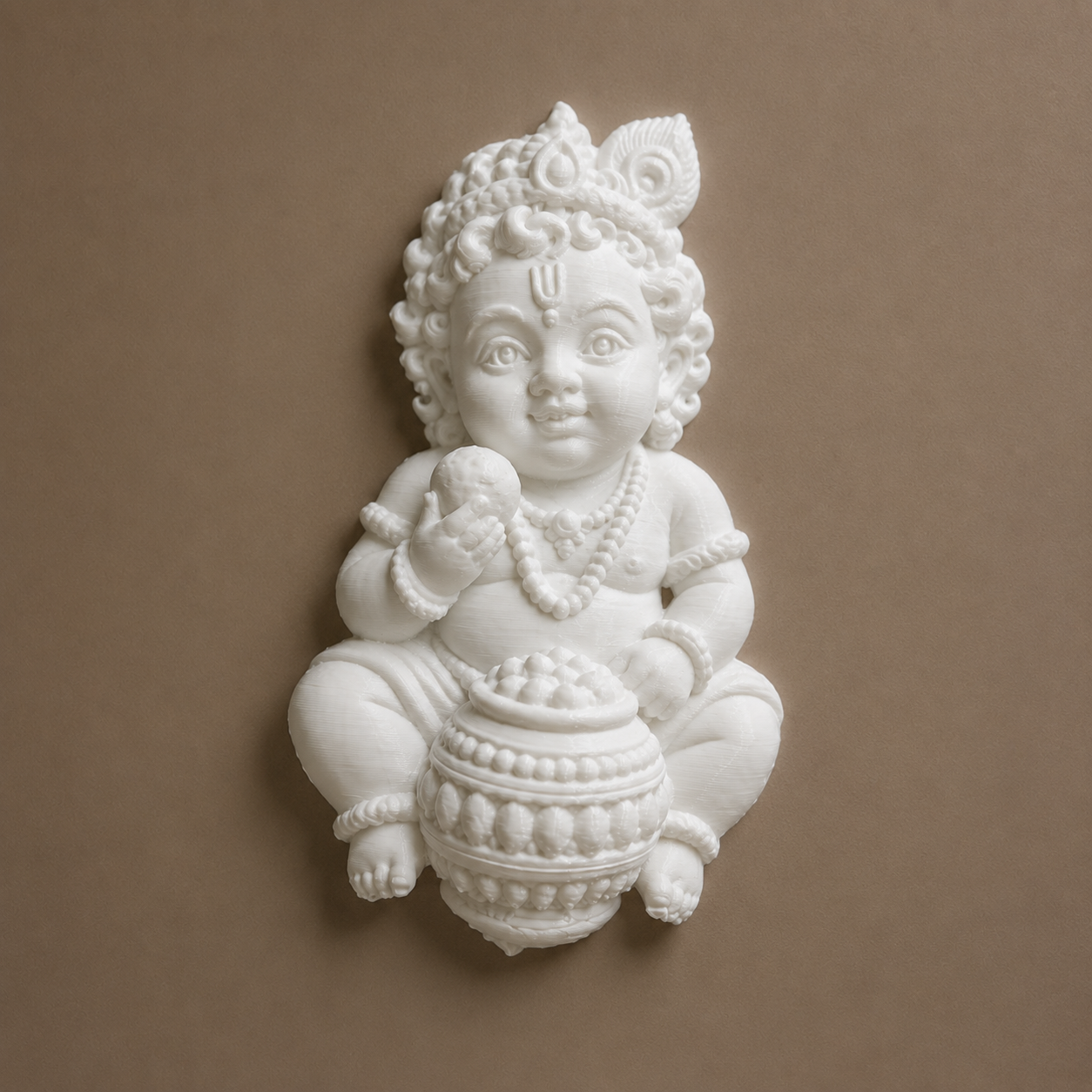 Baby Krishna Flat Back 3D Printed Half Miniature