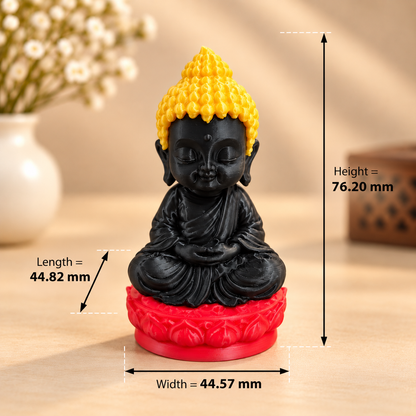 Multicolor cute Buddha 3D printed miniature figurine for resin art inclusions and home décor by Shrebhavi