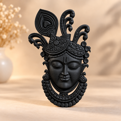 Shrinathji Mukharvind half 3D miniature silicone mold for resin art by Shrebhavi