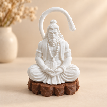 3D printed Lord Hanuman Ji idol with textured rock base for pooja room and home decor