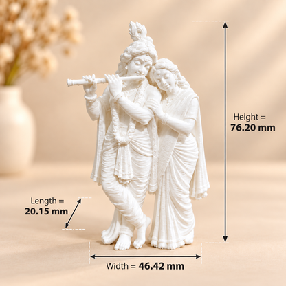 Radha Krishna 3D printed miniature figurine for embedding in epoxy resin art projects