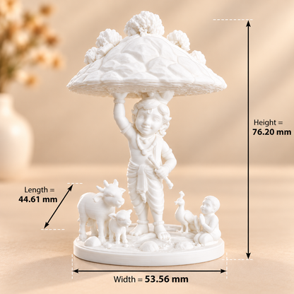 Krishna Govardhan 3D printed miniature figurine for resin art and epoxy craft projects