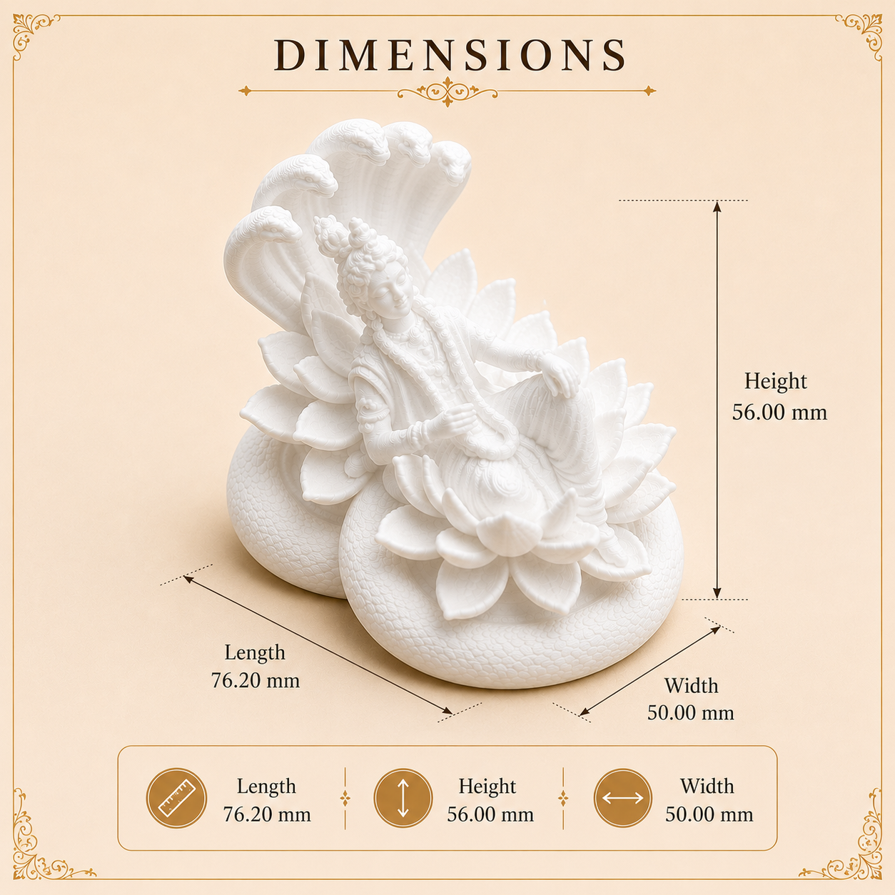 Lord Vishnu on Sheshnag 3D printed miniature figurine for resin art embedding by Shrebhavi