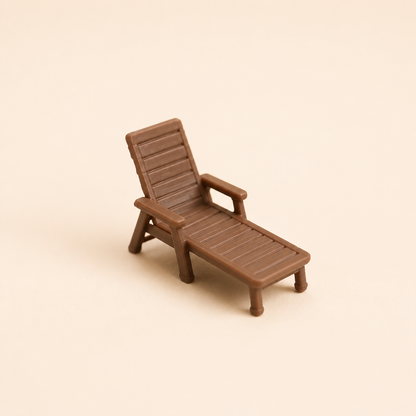 Miniature beach chair accessory for dollhouse and beach scene decor