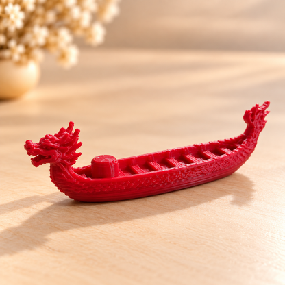 3D printed Chinese dragon boat miniature for embedding in epoxy resin art projects