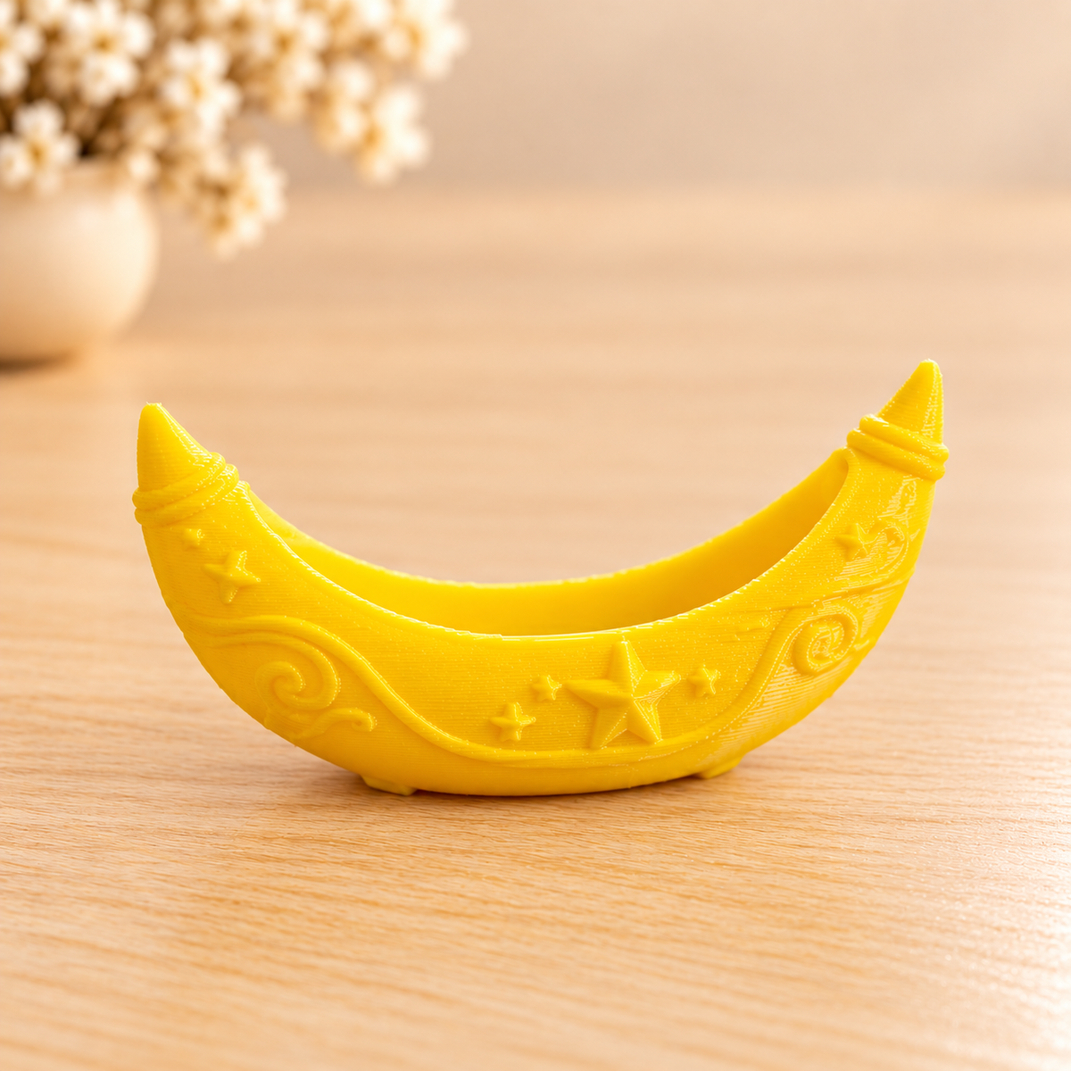 Crescent moon boat 3D printed miniature for resin art embeds and epoxy craft projects by Shrebhavi