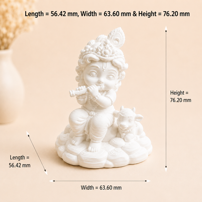 Cute Bal Krishna with Calf 3D Printed Miniature