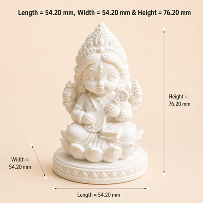 Cute Goddess Saraswati 3D Printed Miniature