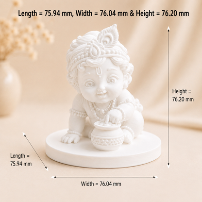 Cute Laddu Gopal with Makhan Matki 3D Printed Miniature