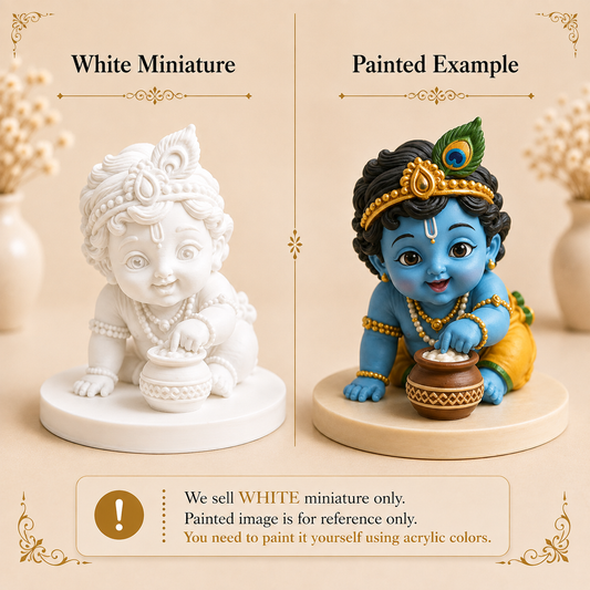 Cute Laddu Gopal with Makhan Matki 3D Printed Miniature