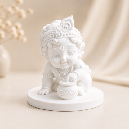 Cute Laddu Gopal with Makhan Matki 3D Printed Miniature
