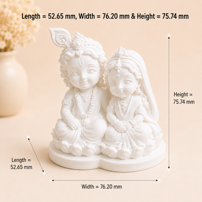Cute Radha Krishna 3D Printed Miniature