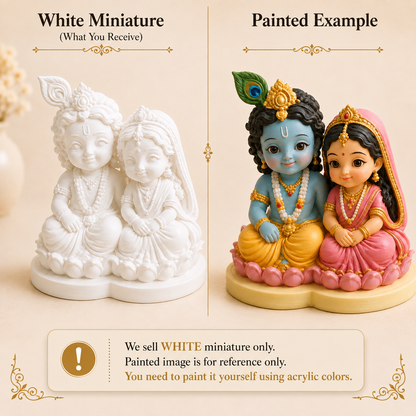 Cute Radha Krishna 3D Printed Miniature