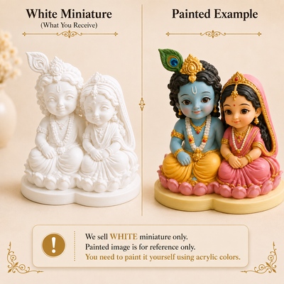 Cute Radha Krishna 3D printed miniature figurine for resin art and pooja décor by Shrebhavi