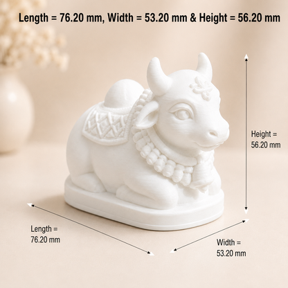 Cute seated Nandi Maharaj 3D printed miniature figurine for resin art and epoxy embedding by Shrebhavi