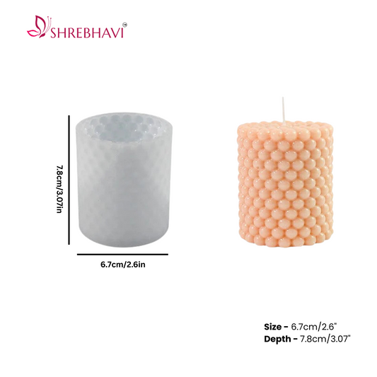 Cylindrical Beads Bubble Candle Mould