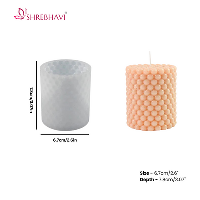 Cylindrical Beads Bubble Candle Mould