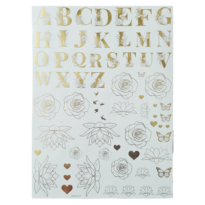 A4 Embossed Sticker Sheet D125 for resin art, scrapbooking and DIY crafts