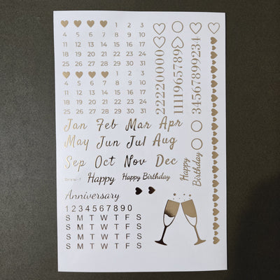 A5 Embossed Stickers - D32