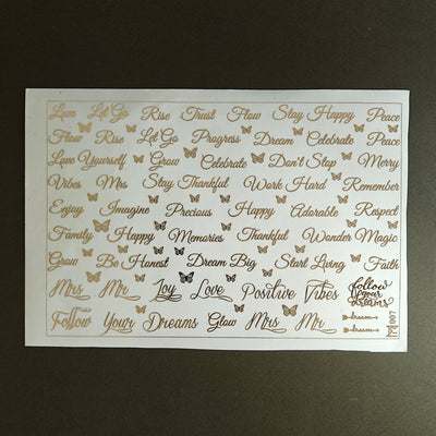 A5 Embossed Sticker Sheet D43 for scrapbooking, journaling and craft projects
