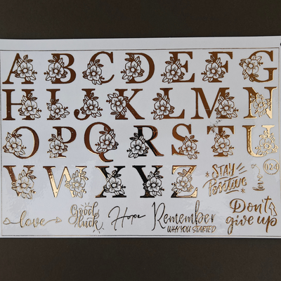 A5 Embossed Sticker Sheet D61 for scrapbooking, journaling and craft projects