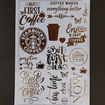 A5 Embossed Sticker Sheet D63 for scrapbooking, journaling and resin art crafts