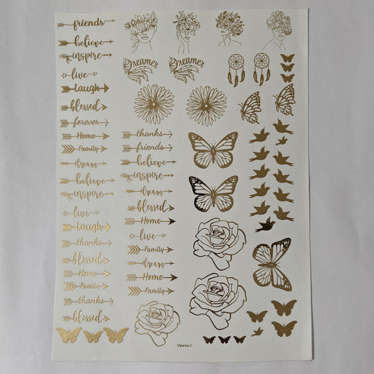 A4 Embossed Stickers - D88