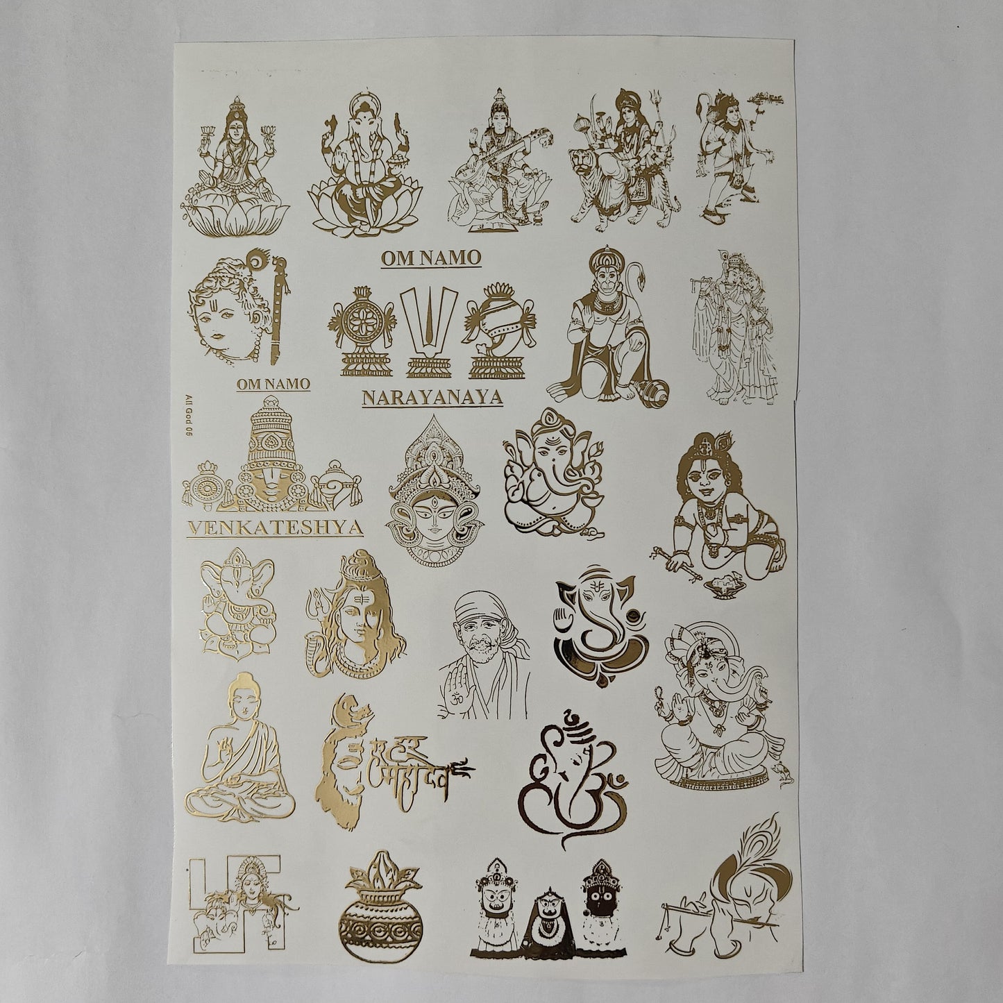 A4 Embossed Stickers - D90