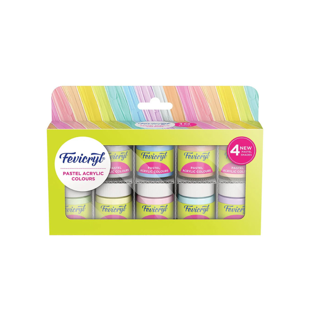 Fevicryl Pastel Acrylic Colours | 10 Colours X 15 Ml