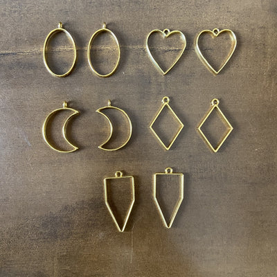 Gold Mix Pendent Bezels (10pcs)
