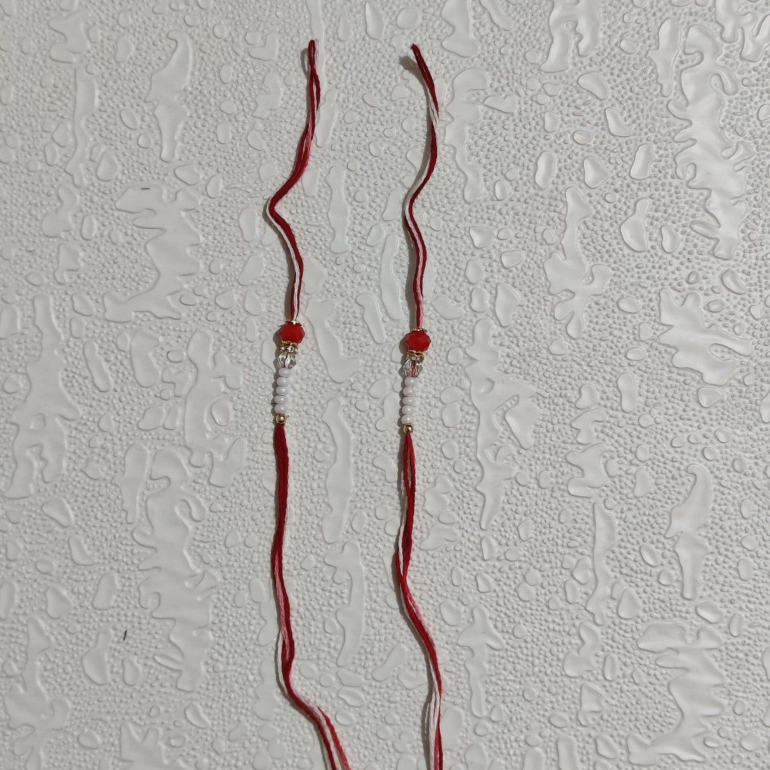 Rakhi Thread Pair (Red & White)