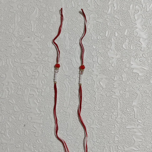 Rakhi Thread Pair (Red & White)