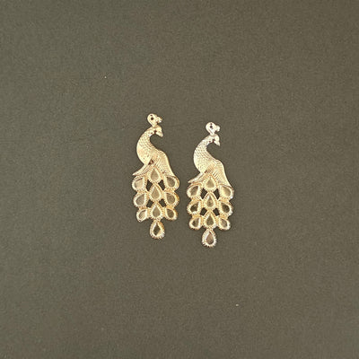 Peacock Metal Leaf Charm (2pcs)