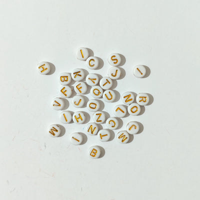 White Alphabet Beads