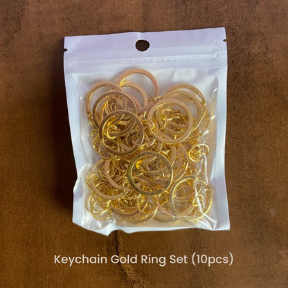 Keychain Gold Ring Set of 10 pieces for DIY resin and craft keychain making