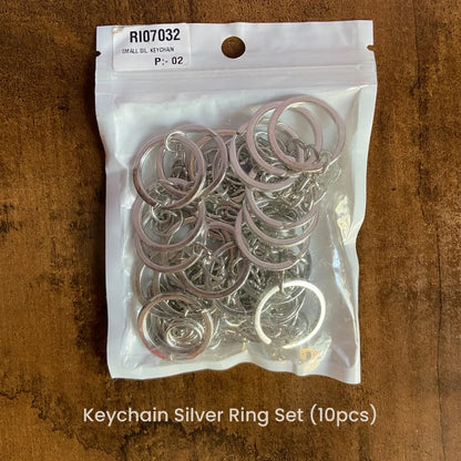 Keychain Silver Ring Set of 10 pieces for DIY resin and craft keychain making