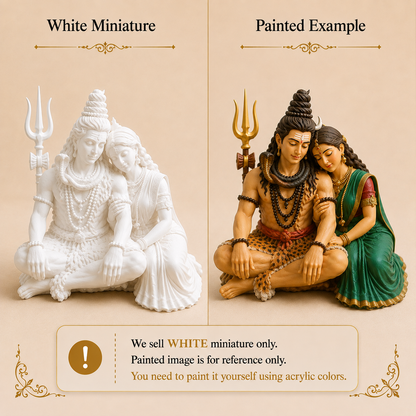 Lord Shiva and Maa Parvati 3D printed miniature figurine for resin art and epoxy casting by Shrebhavi