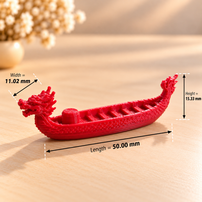 3D printed Chinese dragon boat miniature for embedding in epoxy resin art projects