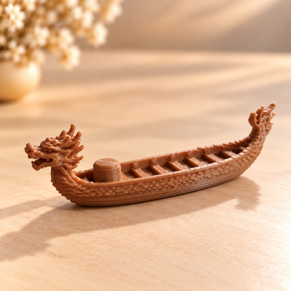 3D printed Chinese dragon boat miniature for embedding in epoxy resin art projects