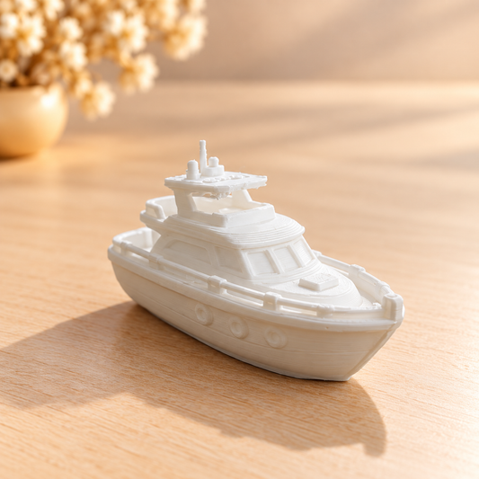Minimalist yacht 3D printed miniature for resin art and epoxy ocean diorama projects by Shrebhavi