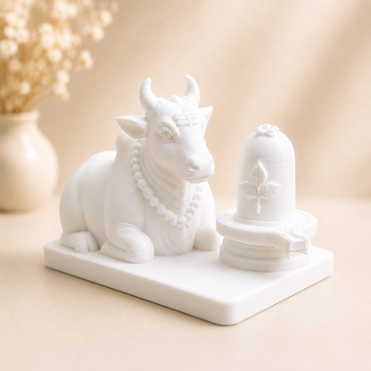 Nandi with Shivling 3D Printed Miniature