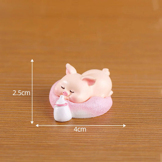 Pig Sleeping On Pillow Miniature