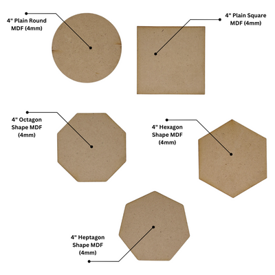 Plain 4 inch MDF (4mm)
