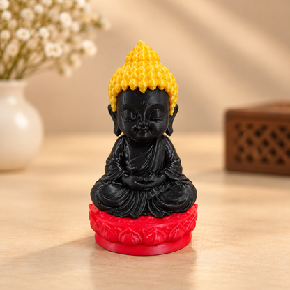 Multicolor cute Buddha 3D printed miniature figurine for resin art inclusions and home décor by Shrebhavi
